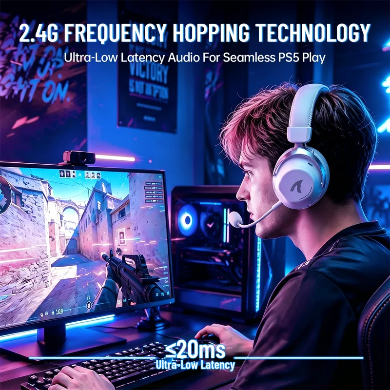 ATTACK SHARK L50 TRI-MODE HEADSET - WHITE