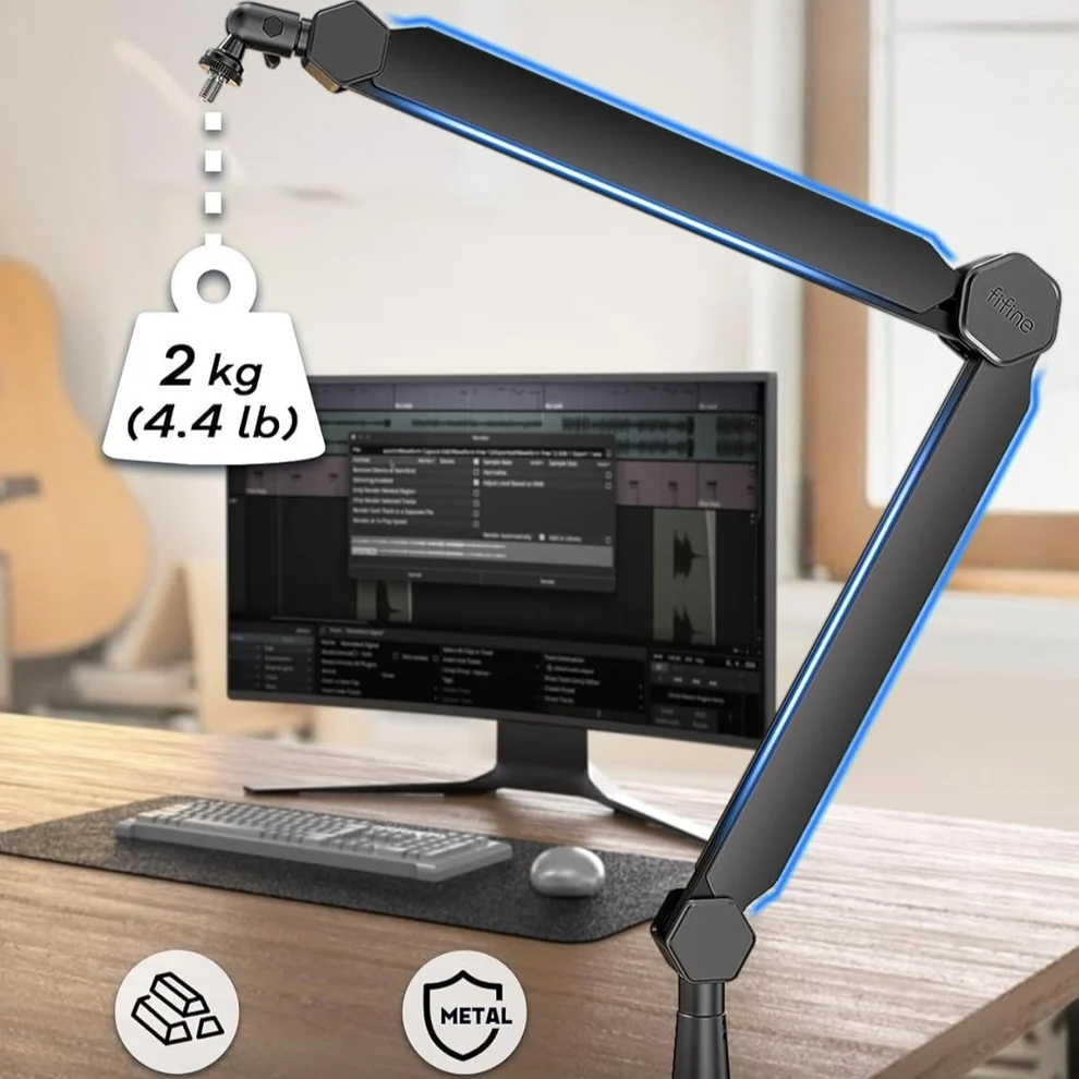 FIFINE BM66 Metal Microphone Boom Arm Stand