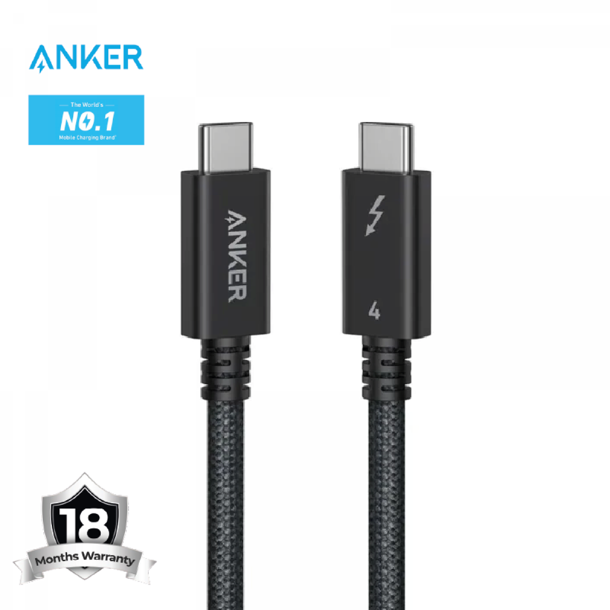 Anker Prime USB-C to USB-C Cable Thunderbolt 5 Cable Black