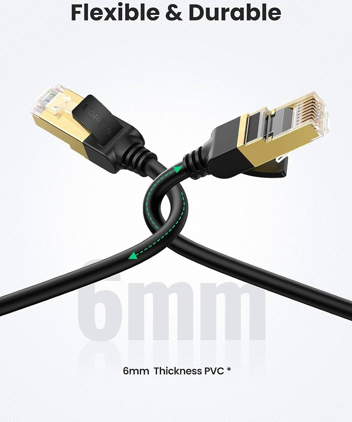 UGREEN Cat 7 F/FTP Lan Cable Multi-length (Black)