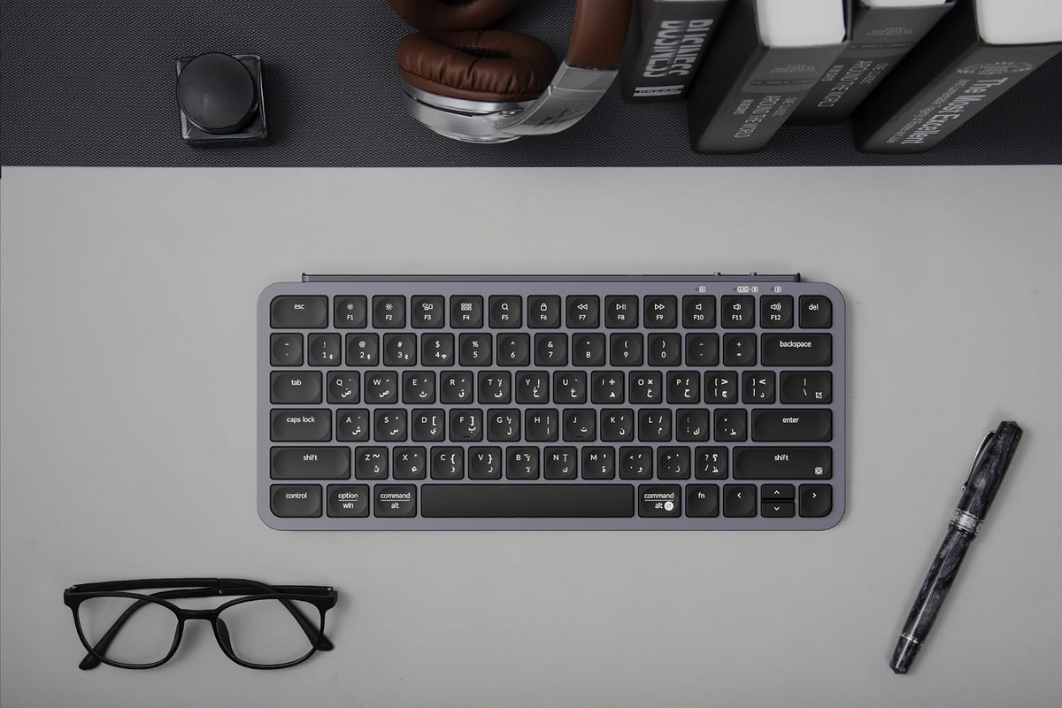 KEYCHRON B1 PRO AN ULTRA-SLIM 2.4 WIRLESS KEYBOARD ARABIC - BLACK/GRAY