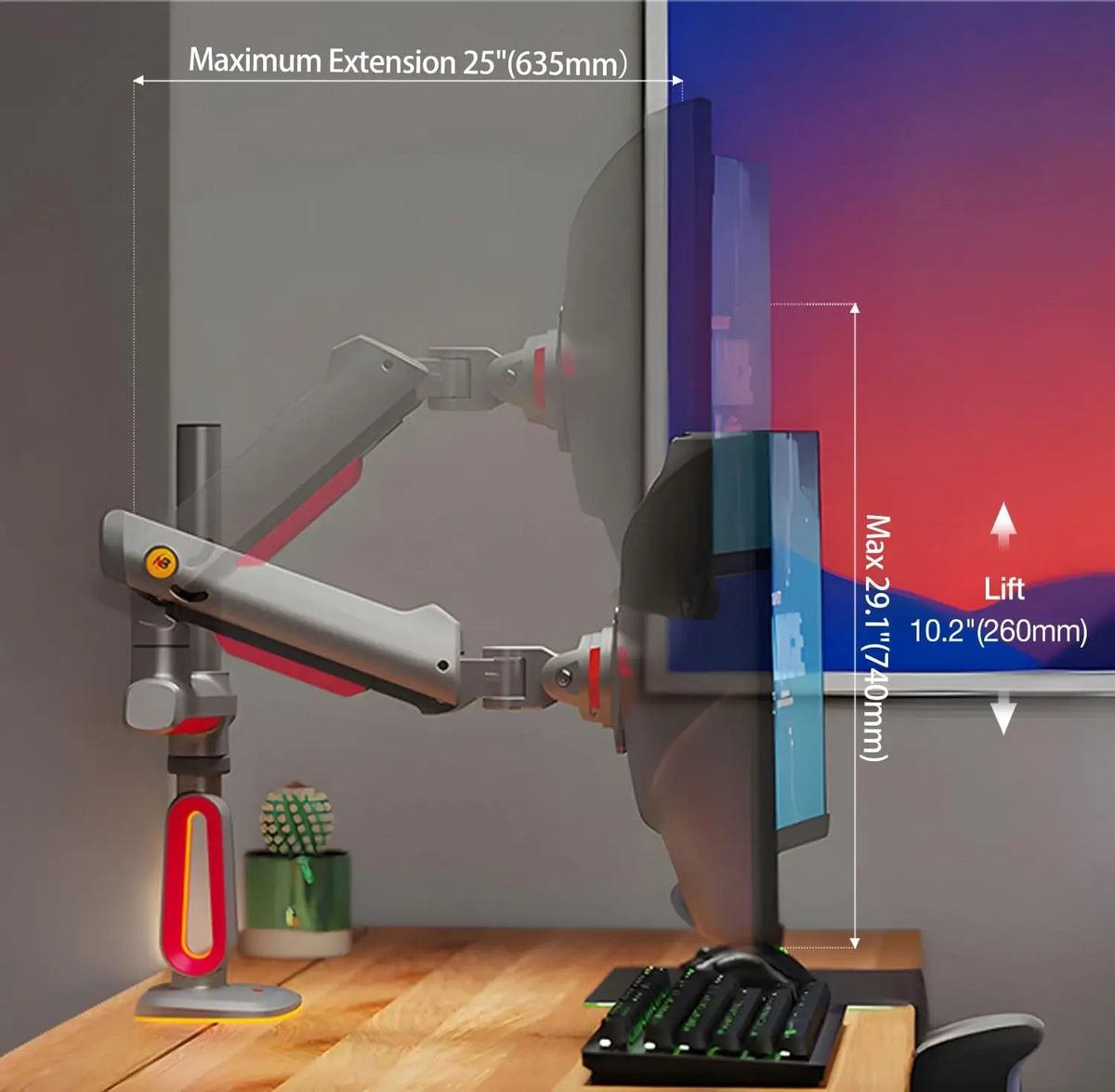 NB NORTH BAYOU L70 ERGONOMIC Monitor Arm for Screen up to 60 inches