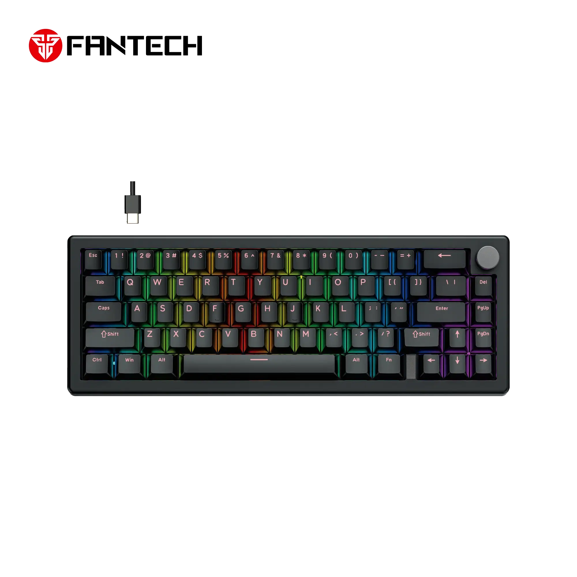 FANTECH ATOM X66 MK614 RETRO BK (OR) KEYBOARD -BLACK