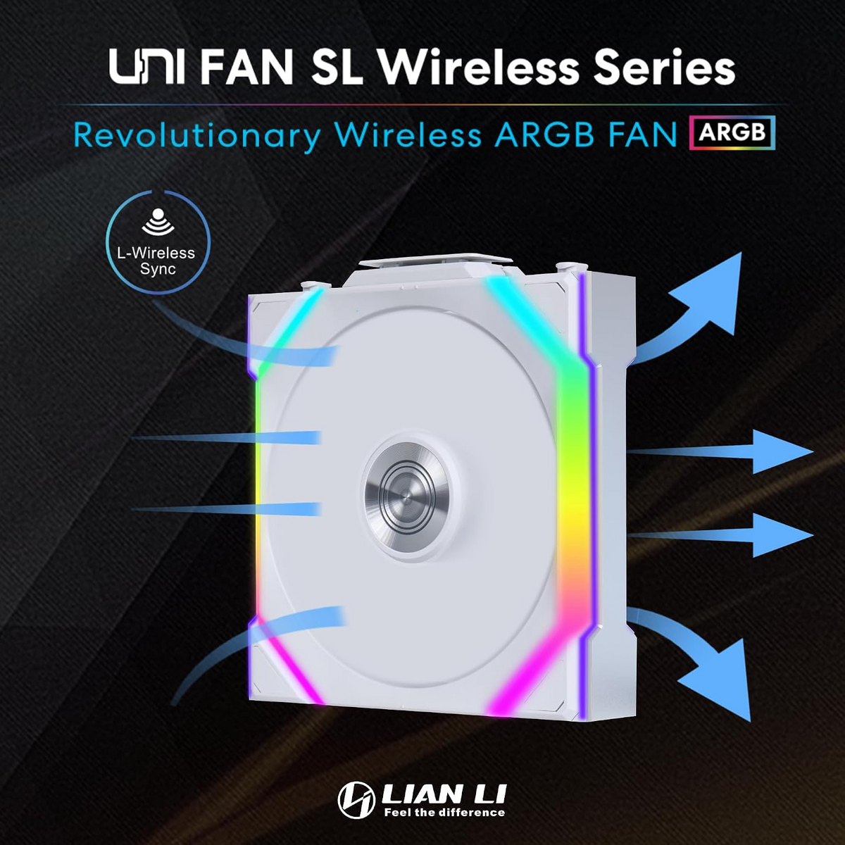 Lian Li UNI Fan SL Wireless 120mm ARGB Fan (Triple Pack)-White