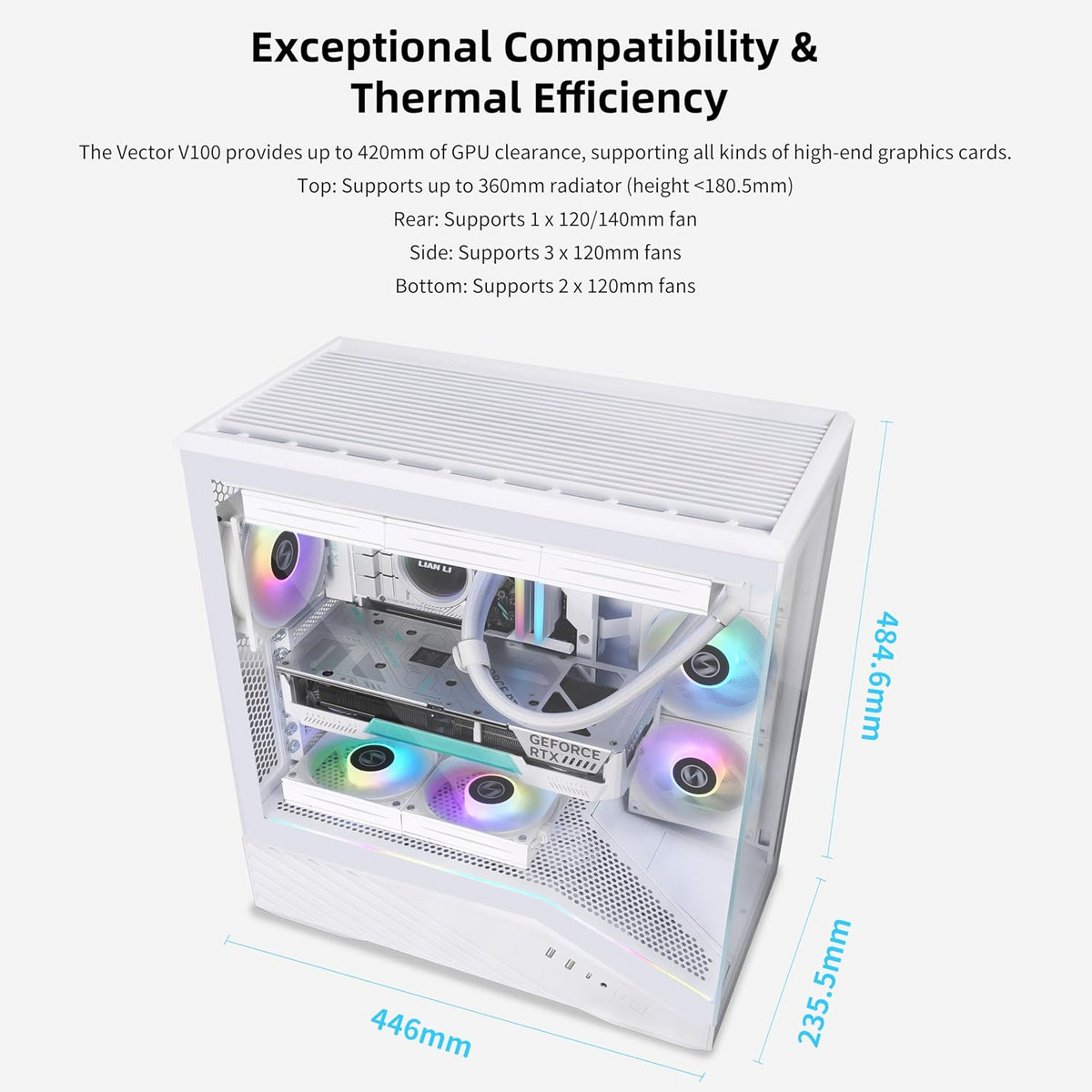 LIAN LI V100R GAMING CASE - (BLACK-WHITE)