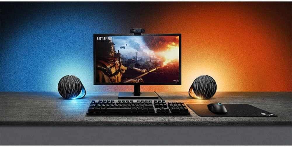 Logitech G560 PC Gaming Speaker System with 7.1 DTS:X Ultra Surround Sound, Game Based LIGHTSYNC RGB, Two Speakers and Subwoofer, Bluetooth, USB, Immersive - Black