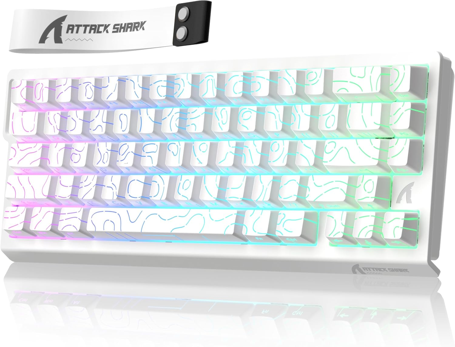 ATTACK SHARK X68 HE  MAGNITC SWITCH KEYBORAD White Contours