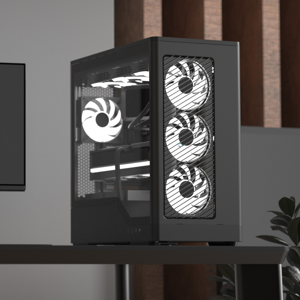 AEROCOOL D520A GAMING CASE - BLACK