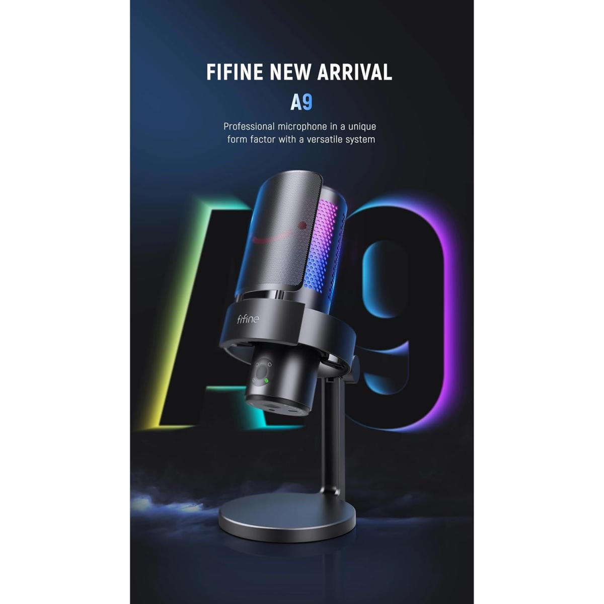 FIFINE A9 AMPLI GAME RGB MICROPHONE SERIES - BLACK