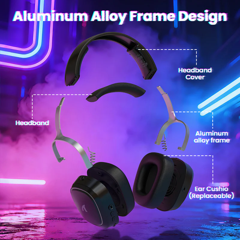 Attack Shark G800 Wireless RGB Gaming Headset - Black
