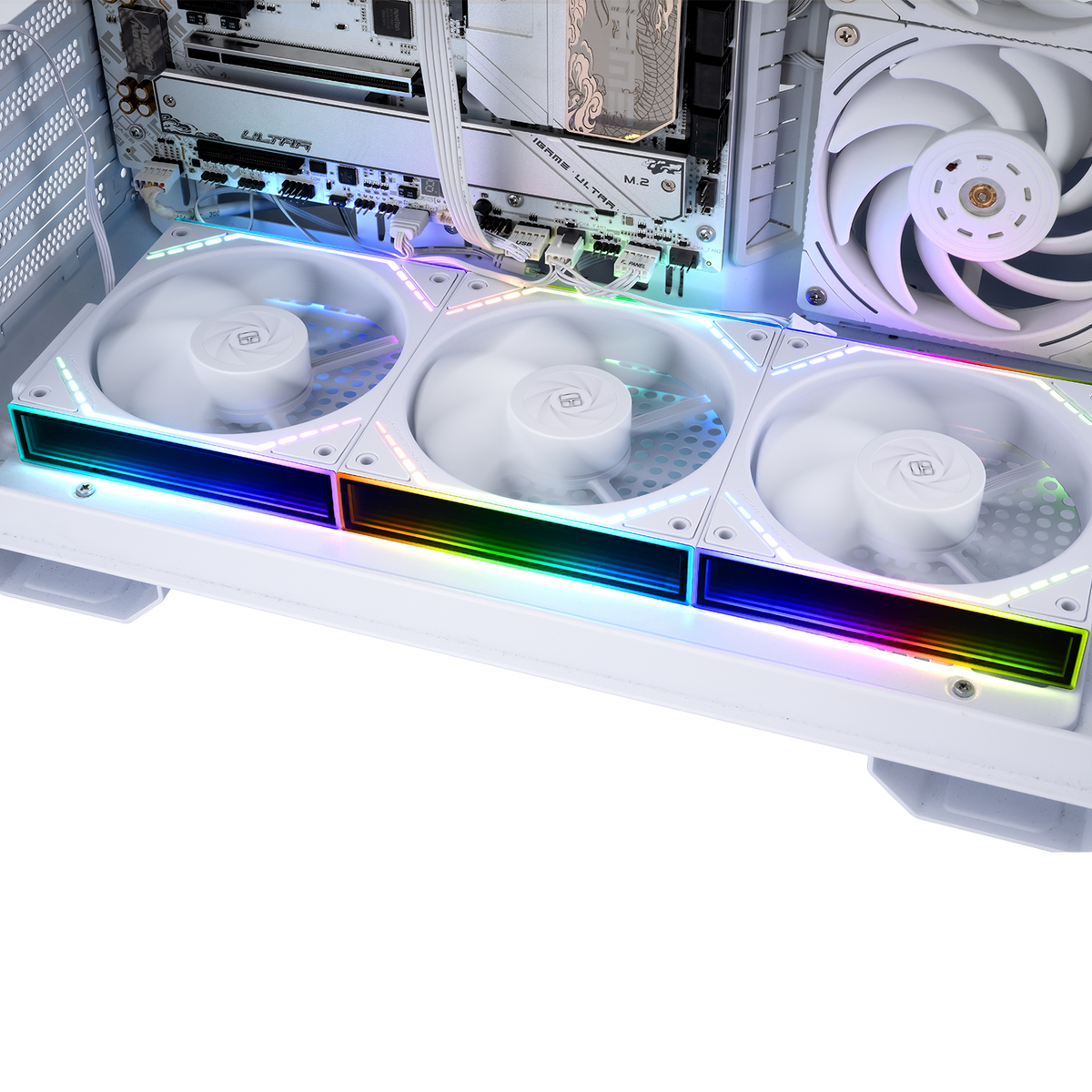 THERMALRIGHT TL-M12QR X3   120MM REVERSE AIR FLOW  ARGB FANS - WHITE
