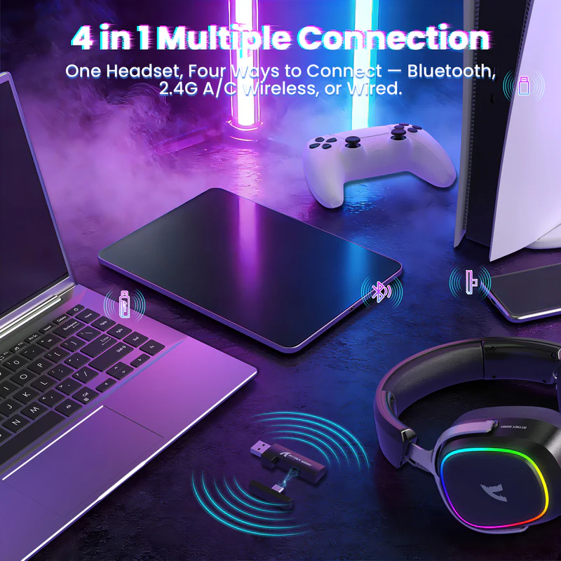 Attack Shark G800 Wireless RGB Gaming Headset - Black