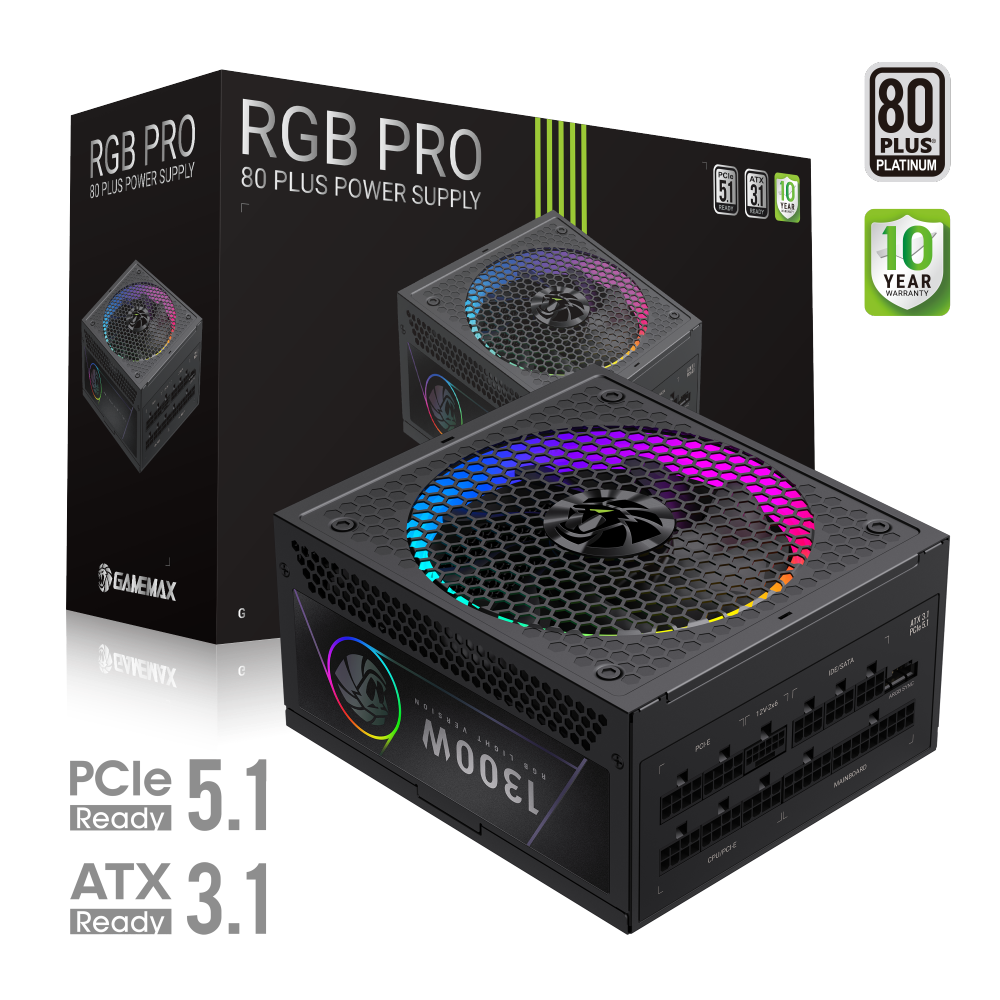 GAMEMAX RGB PRO 1300P BLACK  POWER SUPPLY