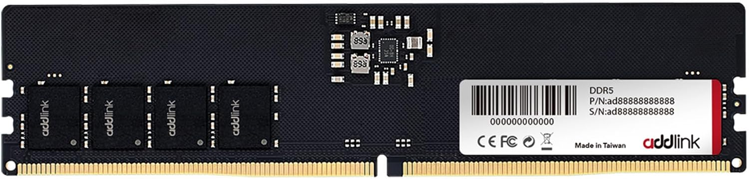 Addlink AddGame Spider P5 DDR5 RAM 16GB 5600MHz CL46 UDIMM 288-Pin 1.1V Single Rank Desktop Computer Memory