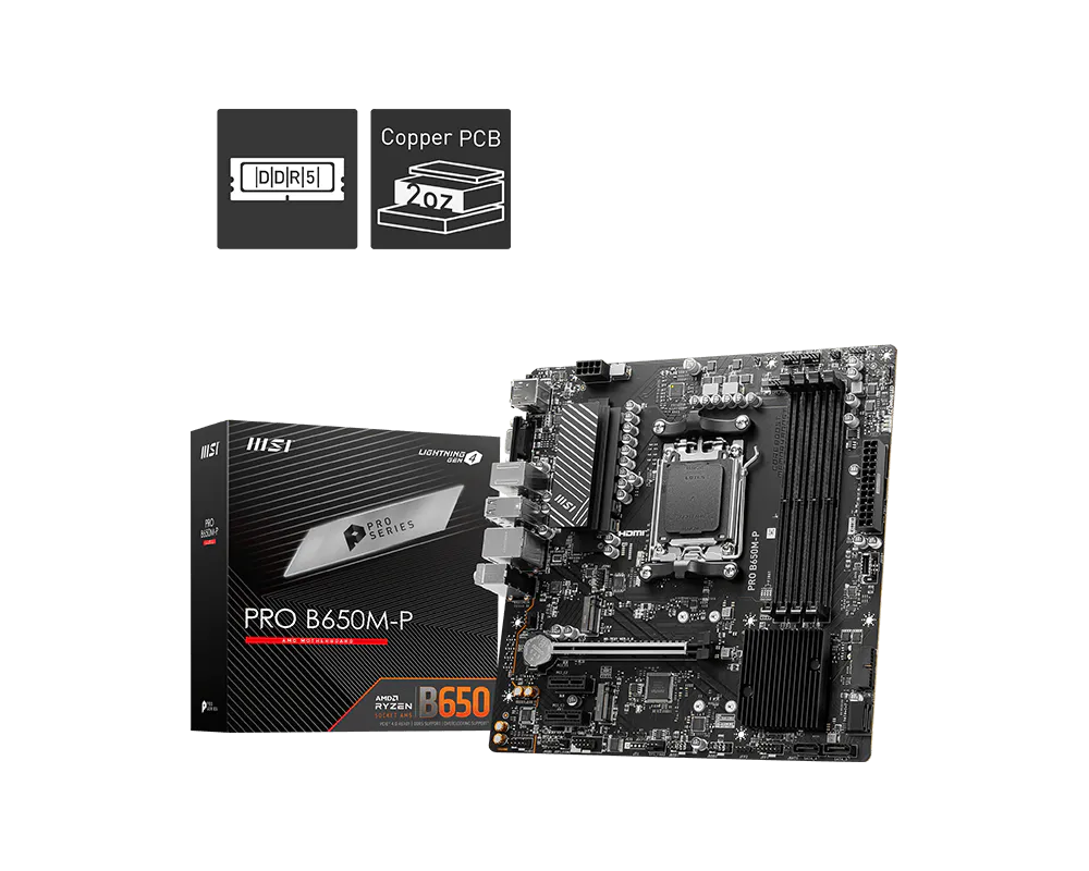 MSI PRO B650M-P AMD AM5 Micro ATX Motherboard
