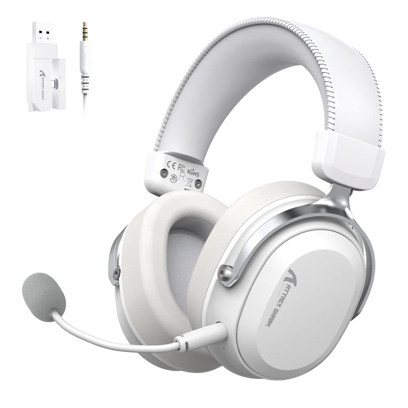 Attack Shark L30Pro Wireless Gaming Headset - Silver White