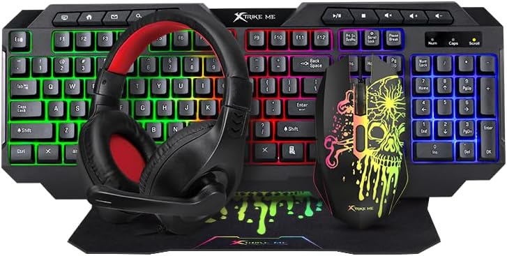 Xtrike Me CMX-415 EN Wired 4-in-1 Keyboard, Mouse, Headset and Mousepad Combo Set