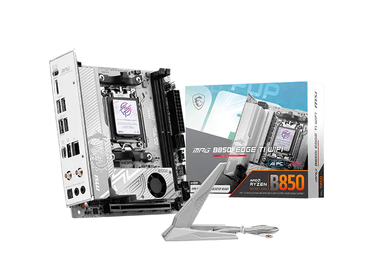 MSI MPG B850I EDGE TI WIFI Supports AMD Ryzen™ 9000/ 8000/ 7000 Series Desktop Processors Socket AM5MOTHERBOARD MSI MPG B850I EDGE TI WIFI Supports AMD Ryzen™ 9000/ 8000/ 7000 Series Desktop Processors Socket AM5MOTHERBOARD