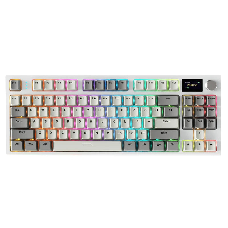 Attack Shark K86 RGB Tri-Mode Retro Grey & Coiled Cable Gaming Keyboard Attack Shark K86 RGB Tri-Mode Retro Grey & Coiled Cable Gaming Keyboard