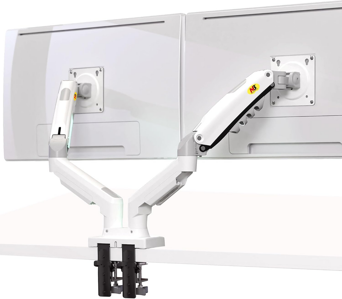 NB NORTH BAYOU F160 MONITOR DESK MOUNT STAND MOTION SWIVEL MONITOR ARM WHITE