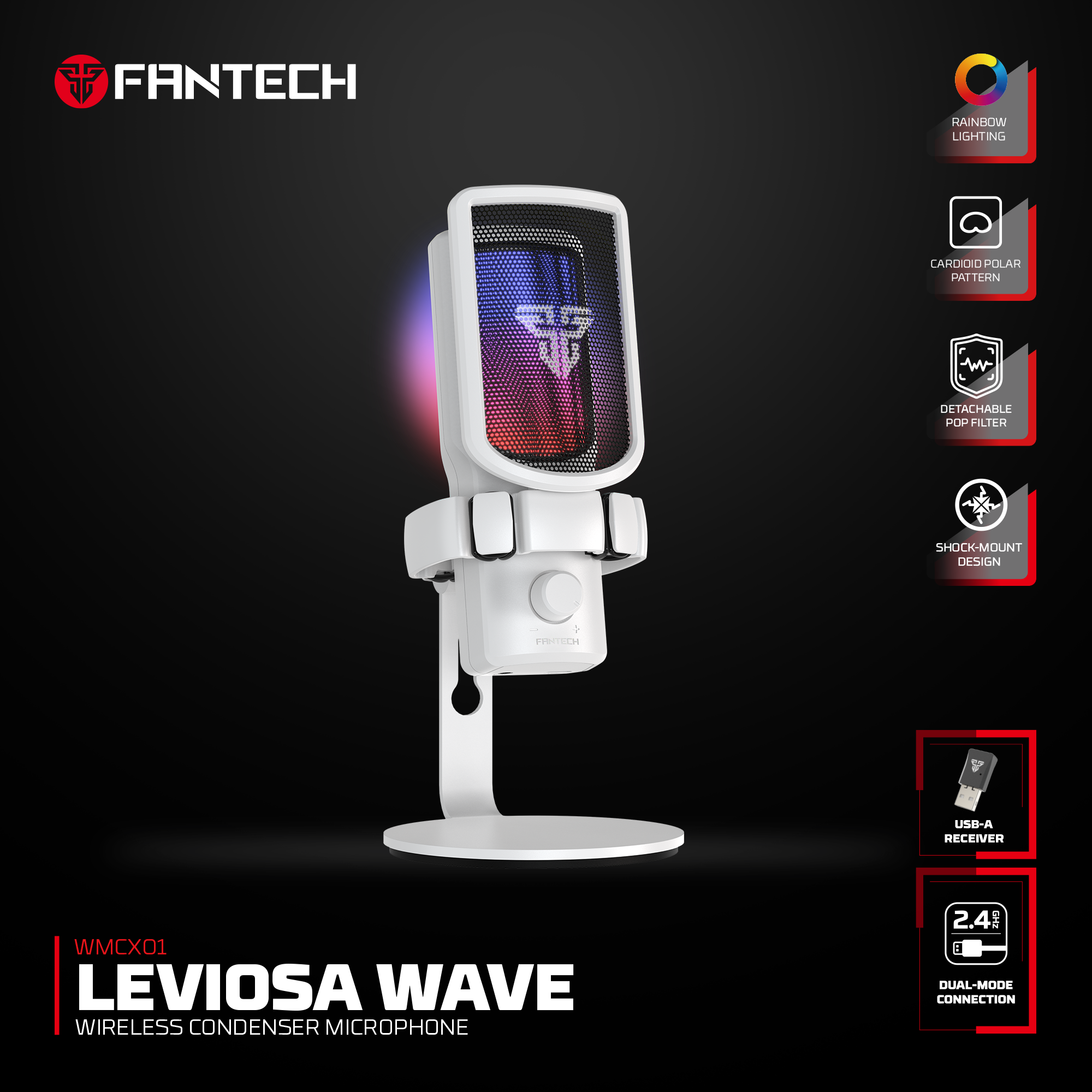 FANTECH WMCX01 LEVIOSA WAVE WIRELESS MICROPHONE