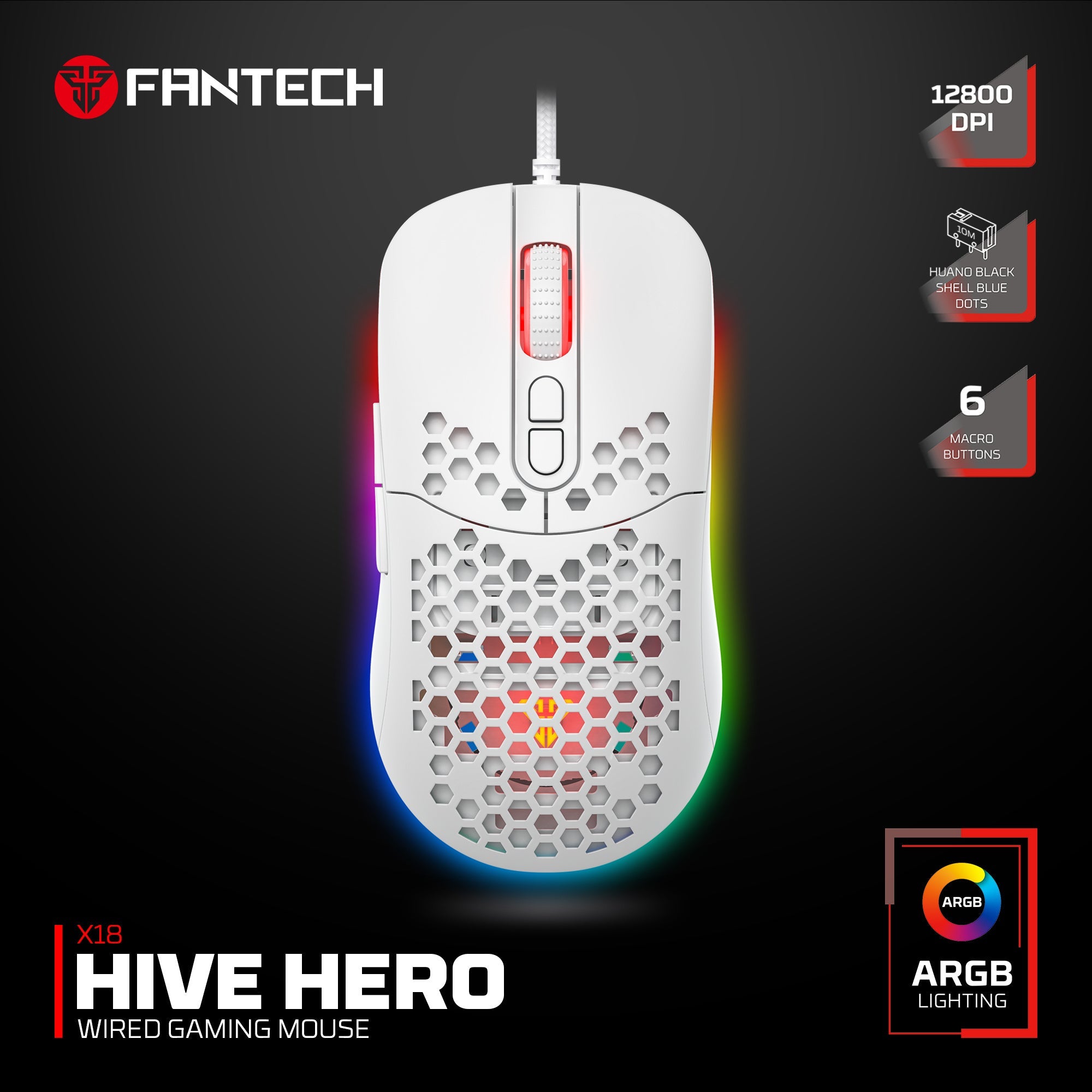 FANTECH X18 HIVE HERO RGB GAMING MOUSE