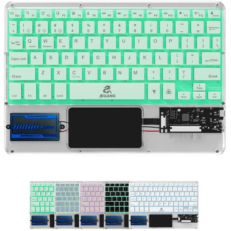 JEQANG JB-329 Wireless BT Ultra Thin Charging Keyboard - Green