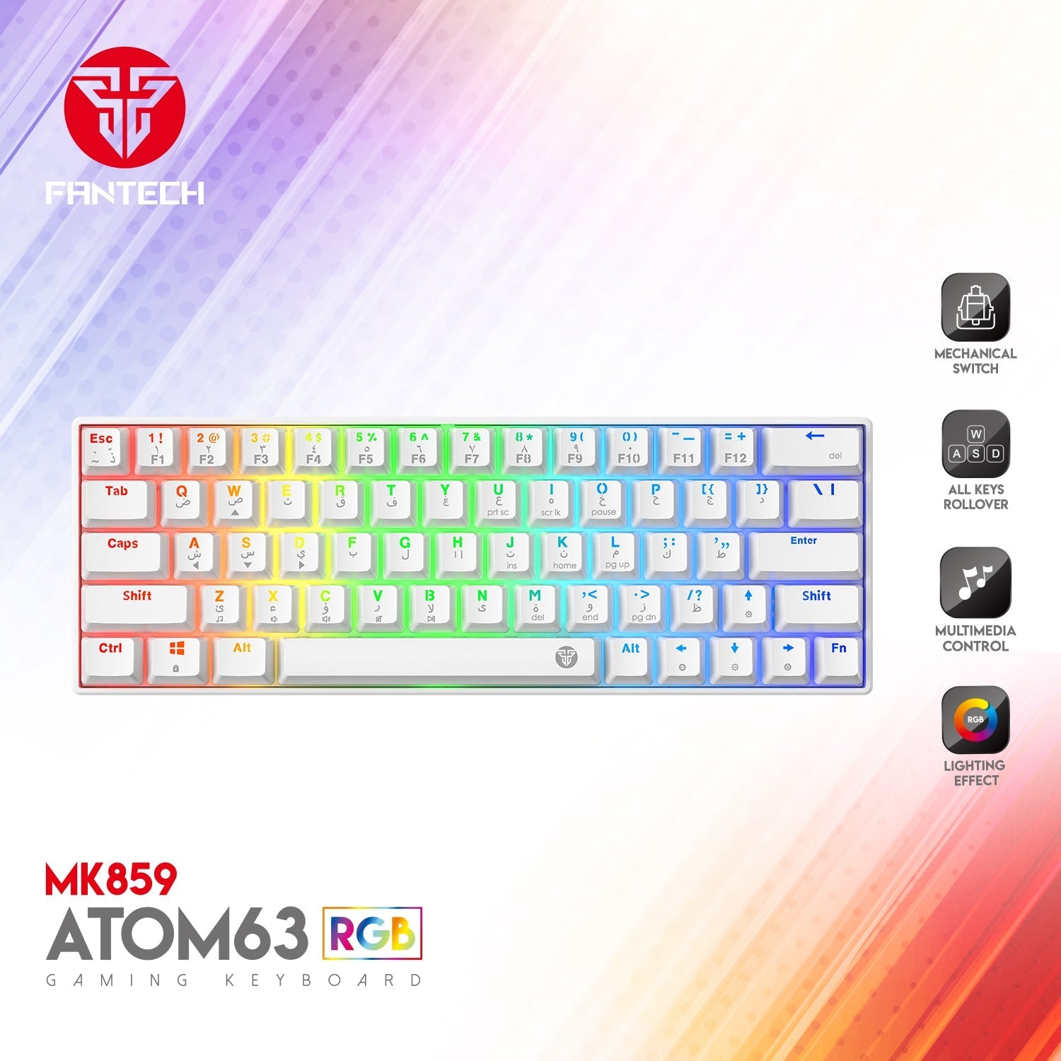 FANTECH MK859 ATOM63 RGB HERO GAMING KEYBOARD