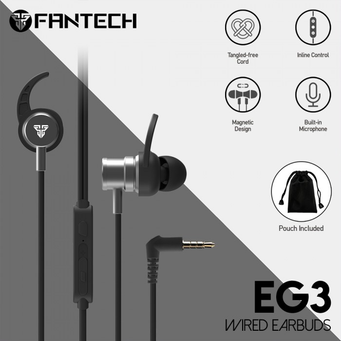 Fantech EG3 Wired Gaming Earbuds (Black)