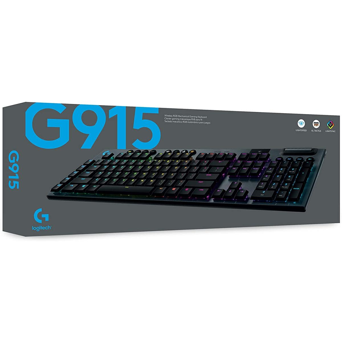 Logitech G915 WIRELESS RGB MECHANICAL GAMING KEYBOARD (Clicky)