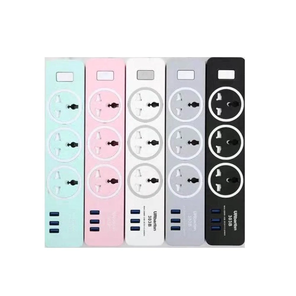 GJBY GC-05 Universal Smart Socket Power Strip With 3 USB Ports