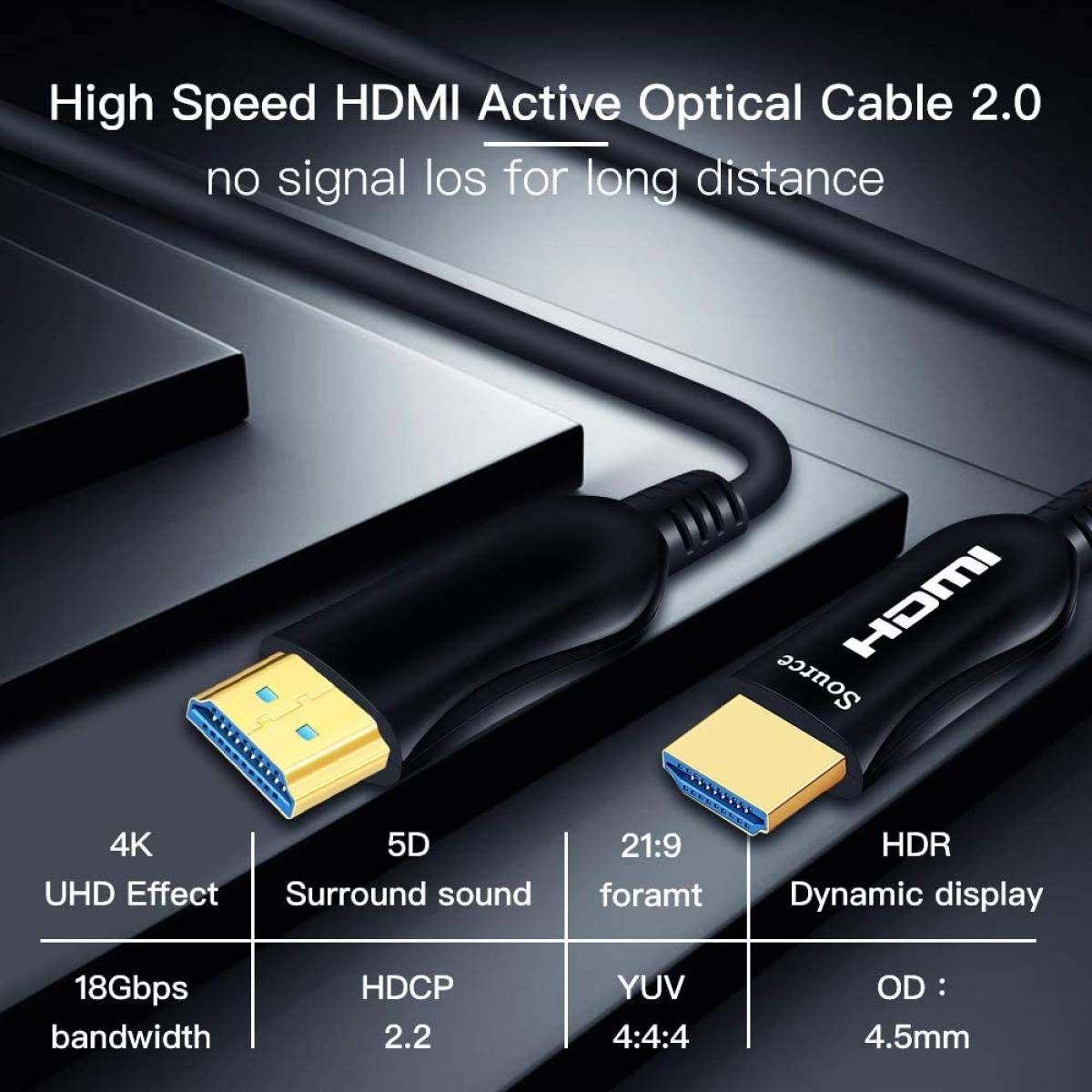 HAING Active Optic Fiber HDTV HDMI Cable 15M