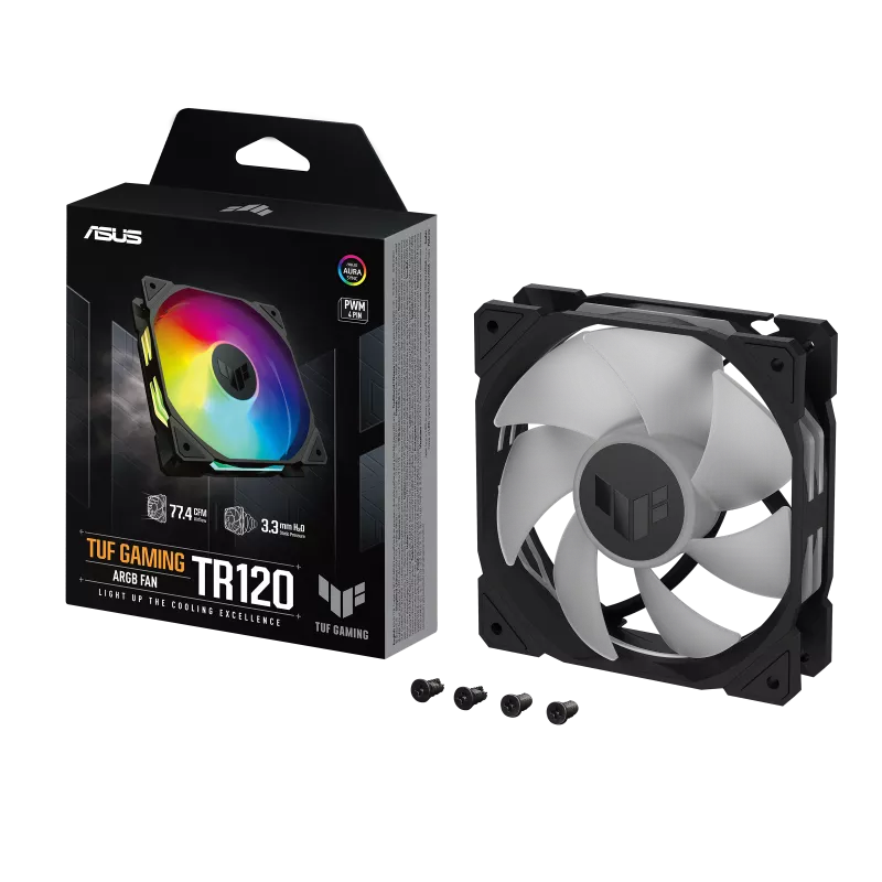 ASUS TUF Gaming TR120 ARGB Standard Blade Fan, 120mm Fan Black