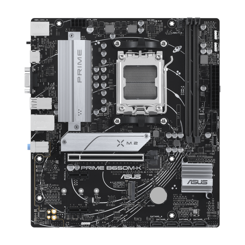 ASUS PRIME B650M-K AM5 Micro-ATX Motherboard, AMD B650 Chipset, 2x DIMM DDR5