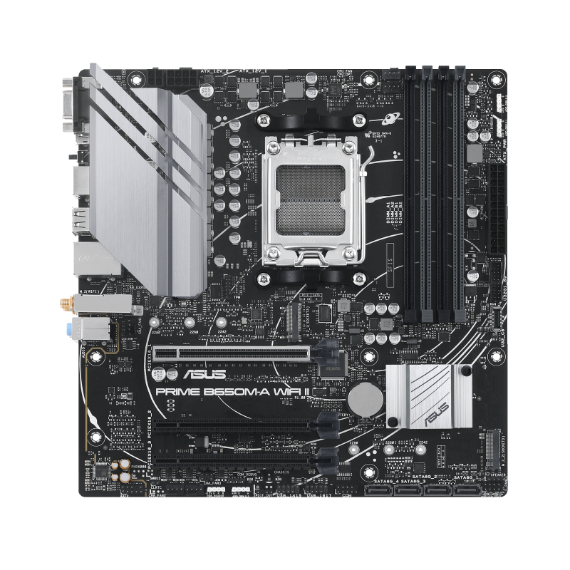 ASUS PRIME B650M-A WIFI II mATX Motherboard, AMD B650 Chipset, 4x DIMM DDR5 