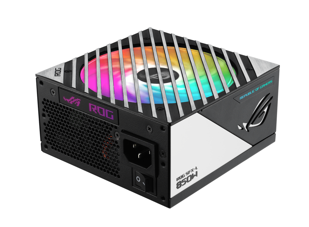 ASUS ROG Loki SFX-L 850W Power Supply Unit, 80 Plus Platinum, Fully Modular, PCIe Gen 5.0, 120mm ARGB-Illuminated Fan White