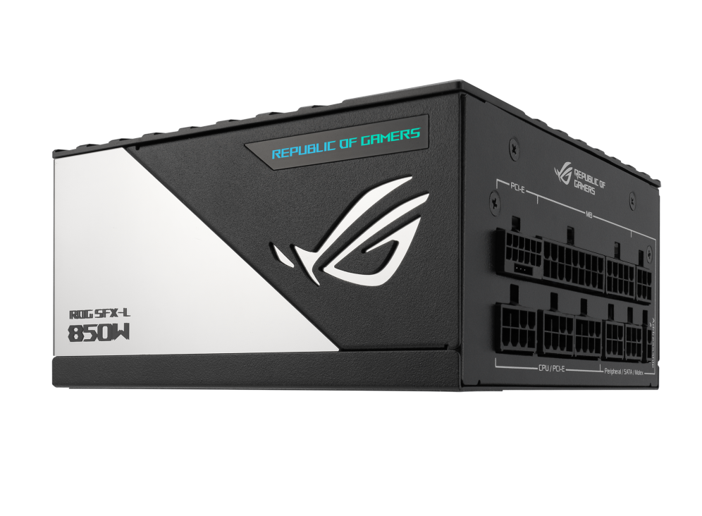 ASUS ROG Loki SFX-L 850W Power Supply Unit, 80 Plus Platinum, Fully Modular, PCIe Gen 5.0, 120mm ARGB-Illuminated Fan White