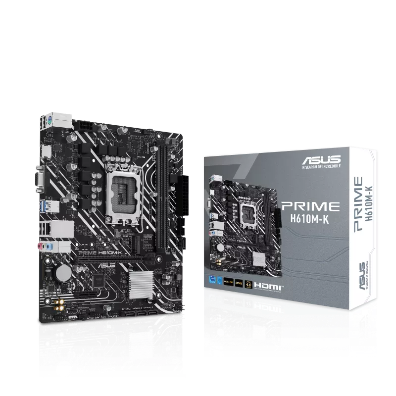 ASUS PRIME H610M-K (LGA 1700) , DDR5, PCIe 4.0, M.2 slot micro-ATX Motherboard