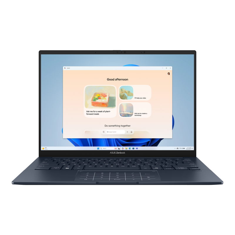 ASUS Zenbook 14 OLED Light Weight Laptop Intel vPro Enterprise Intel Core Ultra 9 Processor 285H Up to 5.4 GHz 14 Inch 3K (2880 x 1800) OLED TOUCH Ponder Blue - Windows 11 Home