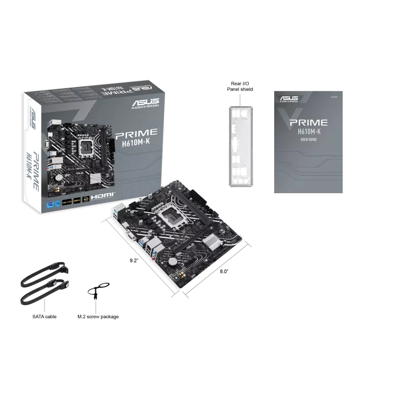 ASUS PRIME H610M-K (LGA 1700) , DDR5, PCIe 4.0, M.2 slot micro-ATX Motherboard