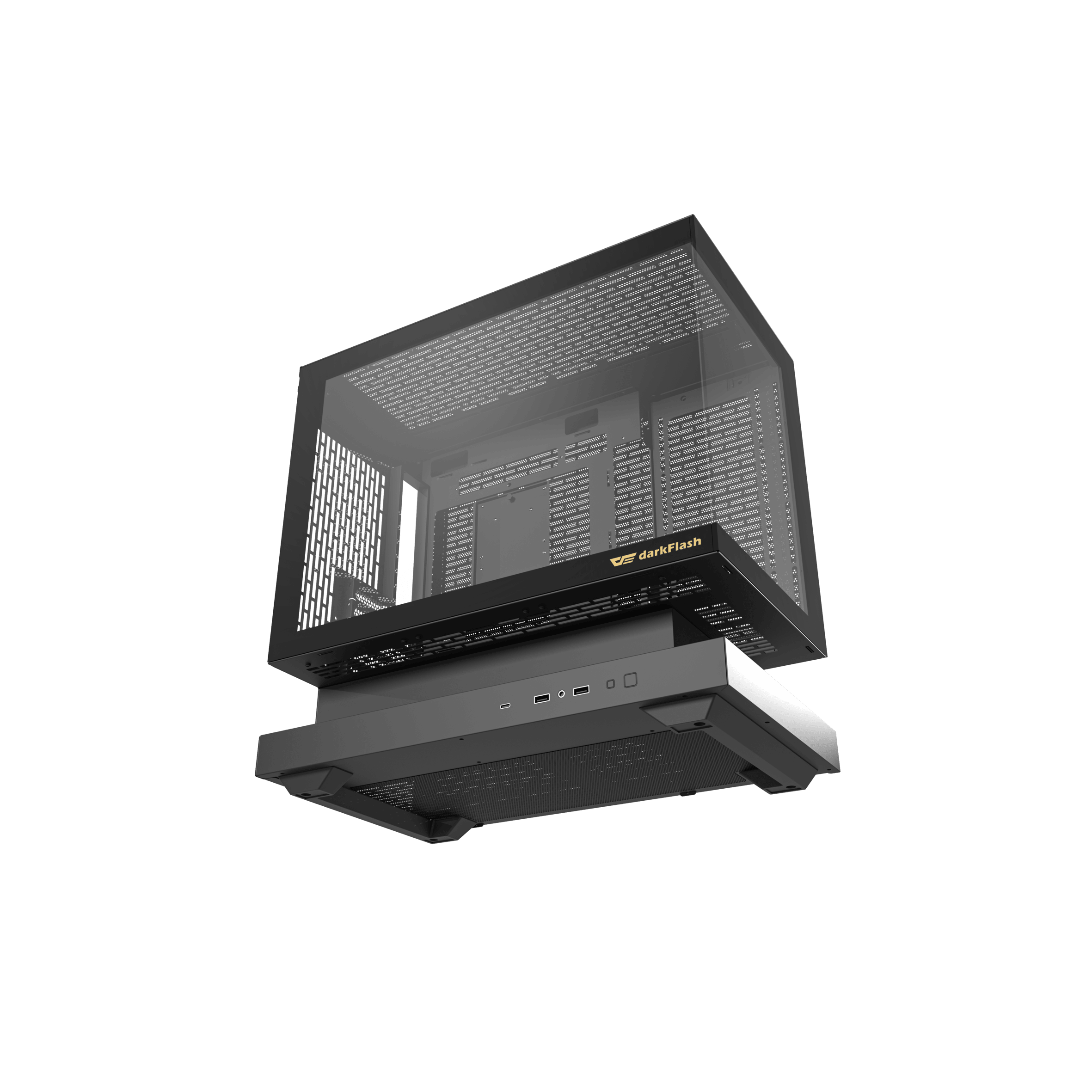 DARKFLASH FLOATRON F1 M-ATX Black PC Gaming Case
