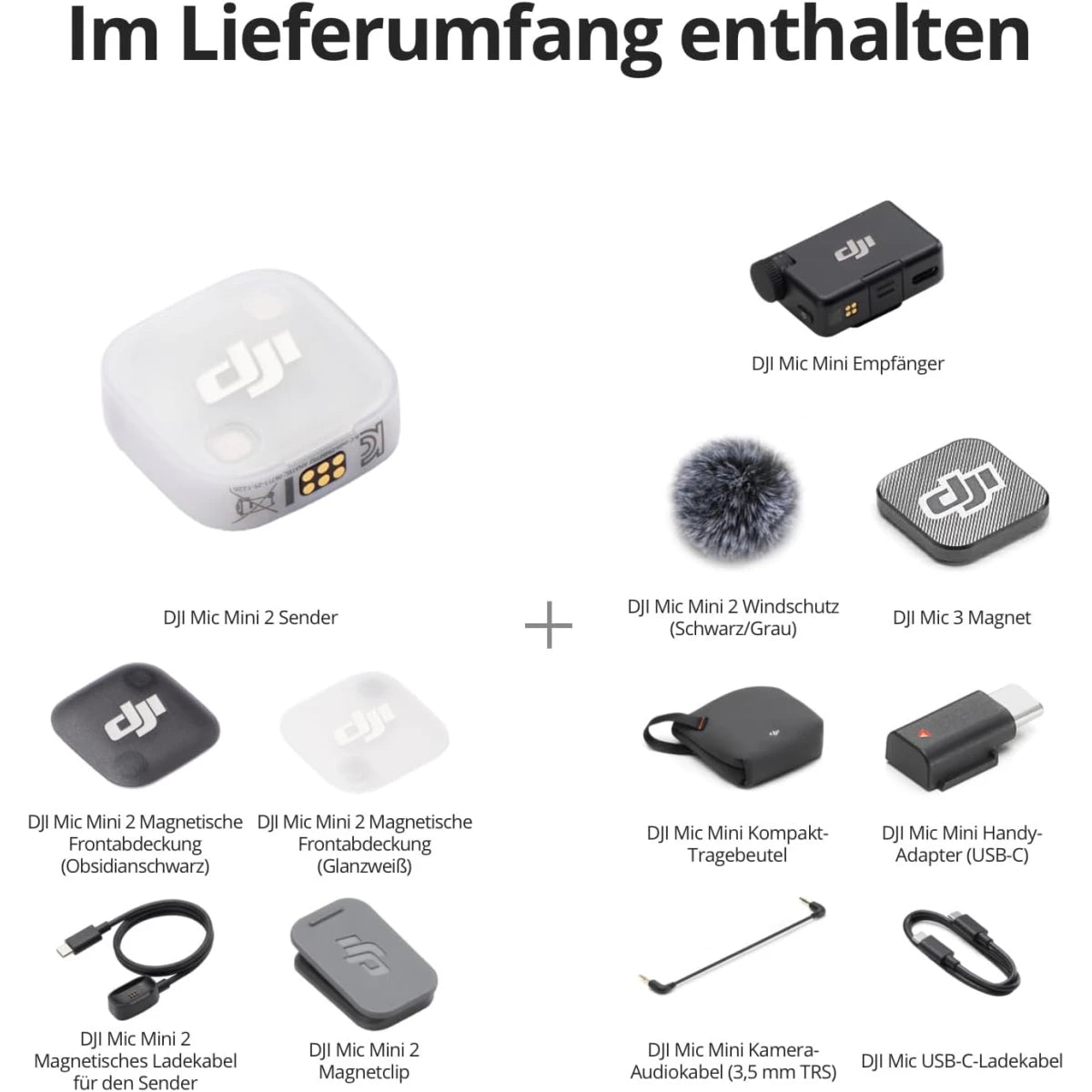 DJI MIC MINI 2 1 TX + 1 RX Wireless Microphone Bluetooth Noise Cancellation