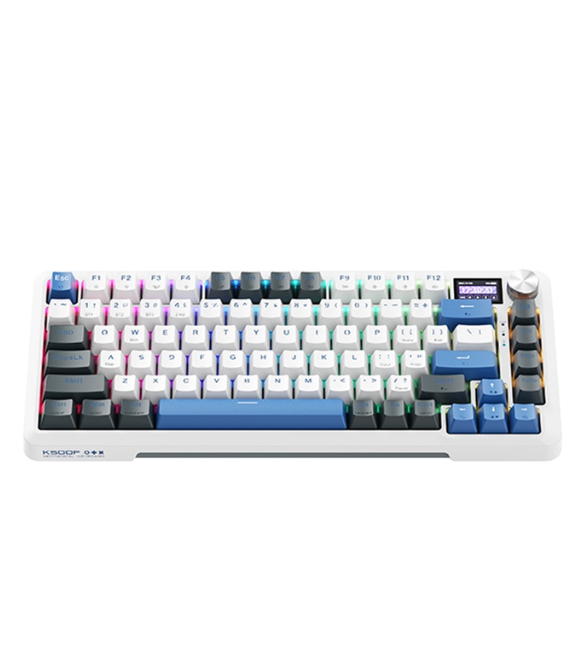 Machenike K500F-B81W Tri-mode GR Silver Switch RGB Navy