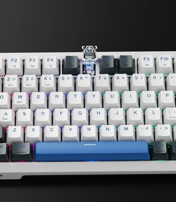 Machenike K500F-B81W Tri-mode GR Silver Switch RGB Navy