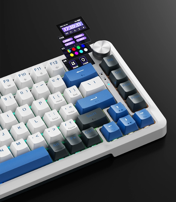 Machenike K500F-B81W Tri-mode GR Silver Switch RGB Navy