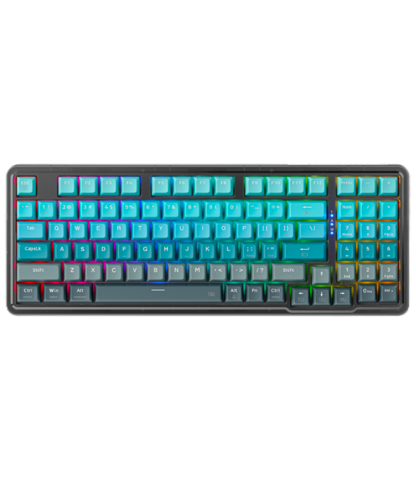 Machenike K500F-B94W Pro Tri Mode RGB GR Silver Switch Cyan