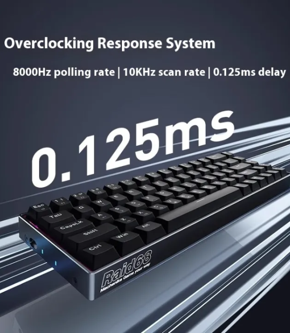 Machenike Raid68 Wired Keyboard Magnet Grey Switch RGB BLACK