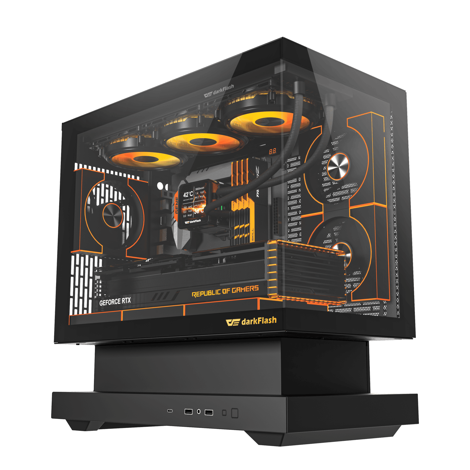 DARKFLASH FLOATRON F1 M-ATX Black PC Gaming Case