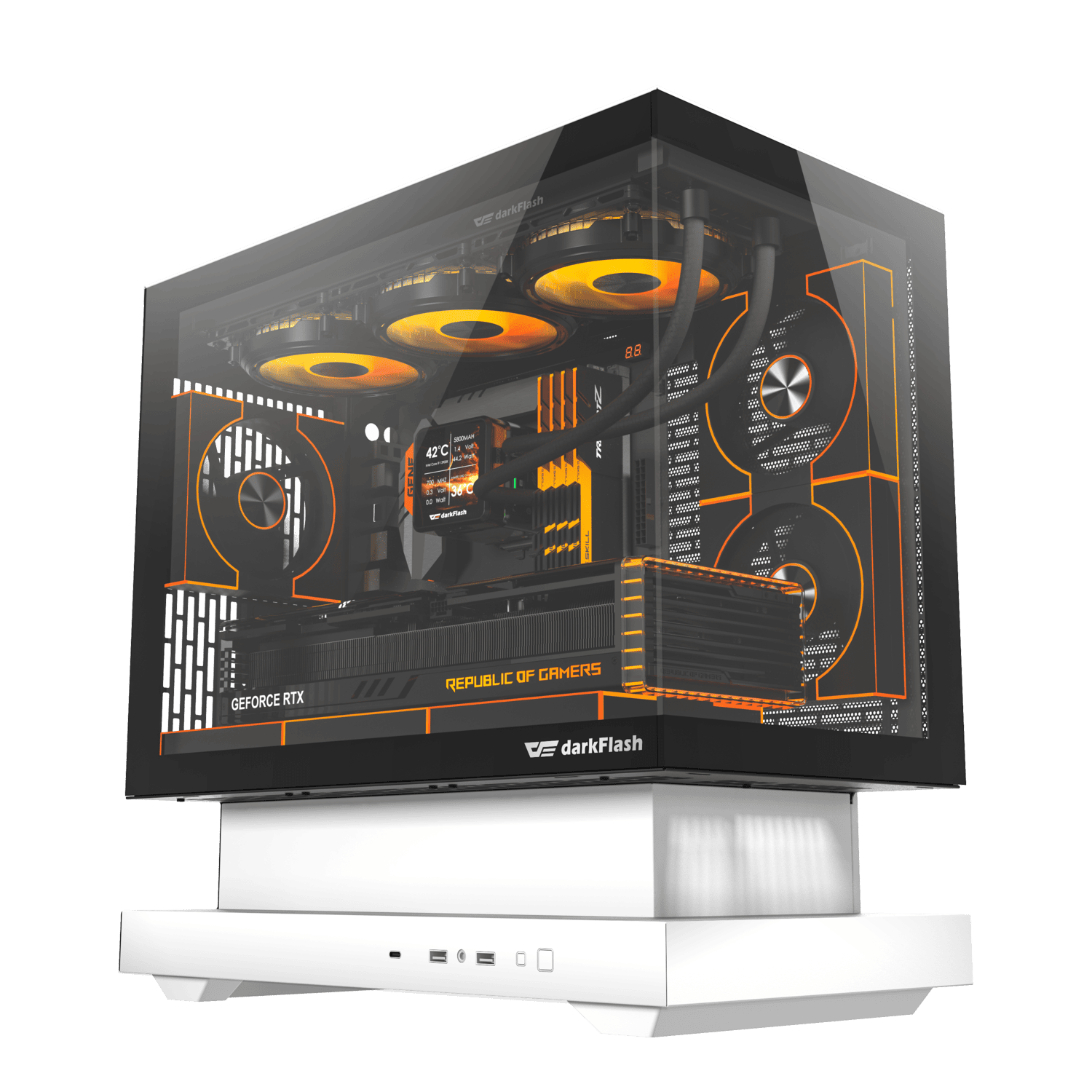 DARKFLASH FLOATRON F1 M-ATX White PC Gaming Case DARKFLASH FLOATRON F1 M-ATX White PC Gaming Case