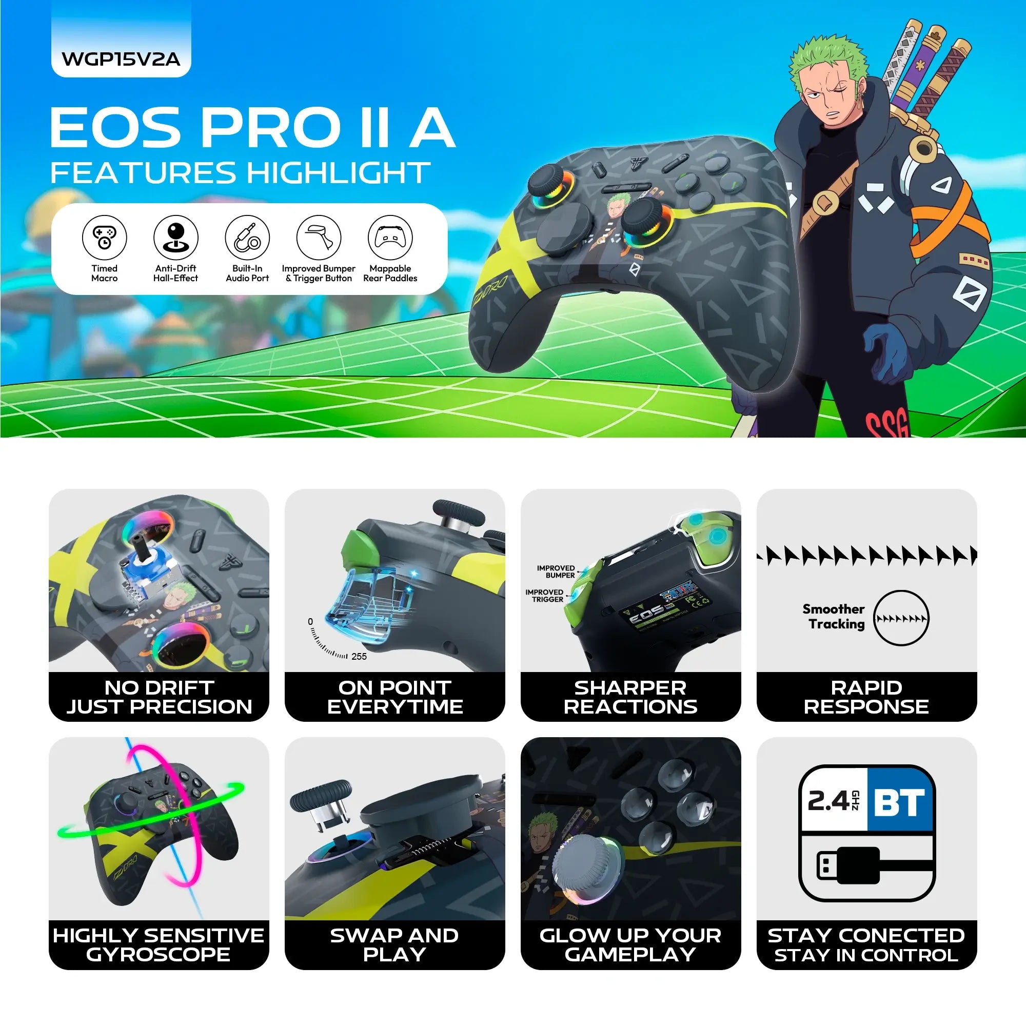 FANTECH NOVA PRO WGP15V2 Wireless Controller – One Piece Zoro Edition